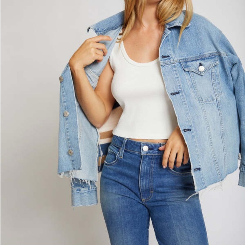 AMO DENIM CANTEEN RAW FRAYED HEM DENIM CLASSIC VINTAGE JACKET - BIG SKIES XS - Picture 10 of 10